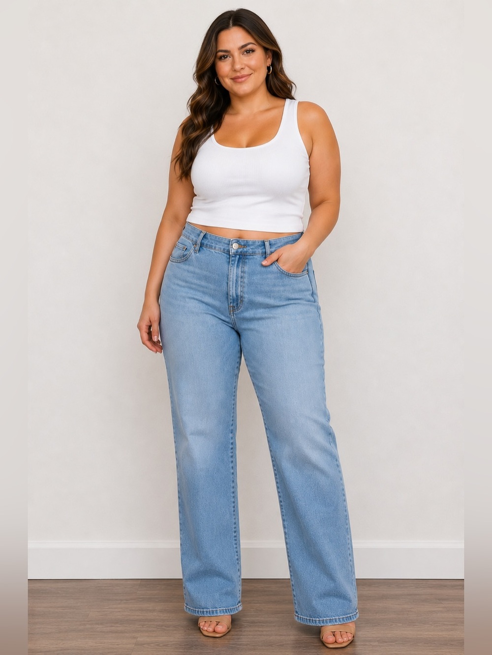 Matilda Jane straight leg jeans in light blue - 20w nwt